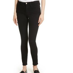 Frame le high skinny sateen jeans in black noir. New condition